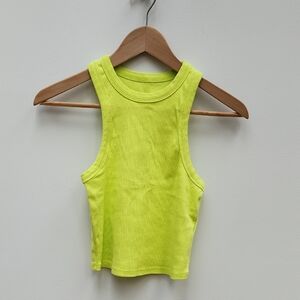 Anthropologie Lime Green Ribbed Top